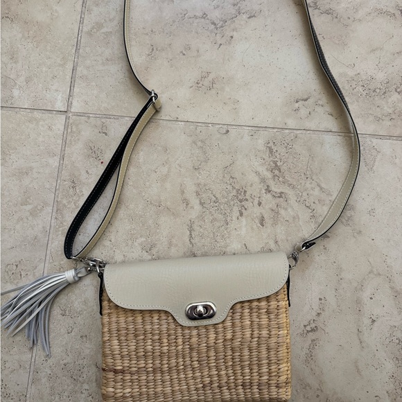 Handbags - Elegant Cream and Tan Woven Crossbody Bag, Sea & Grass Bags